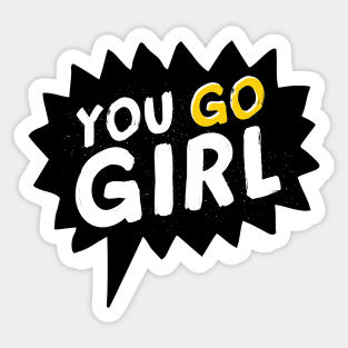 Yo Go Girl Feminist Cute Social Distancing FaceMask for Strong Women Feminism Sticker